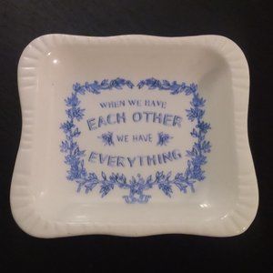 Lori Siebert white blue square catchall trinket dish tray We Have Each other